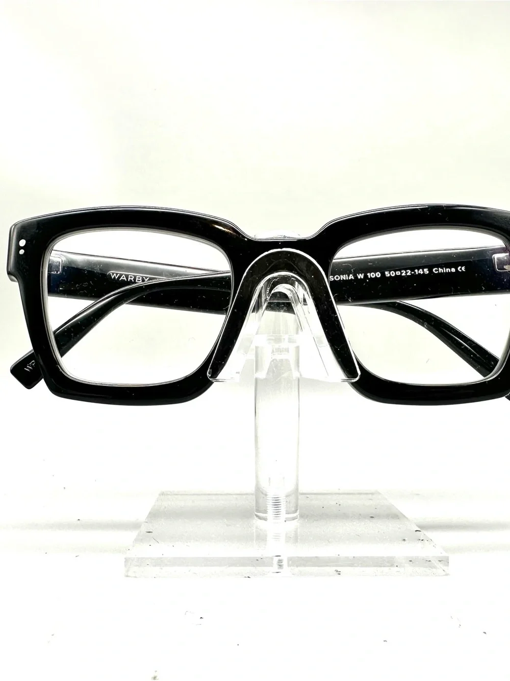 Warby Parker Sonia W 100 Jet Black Square Eyeglasses Frames 50-22-145 Womens